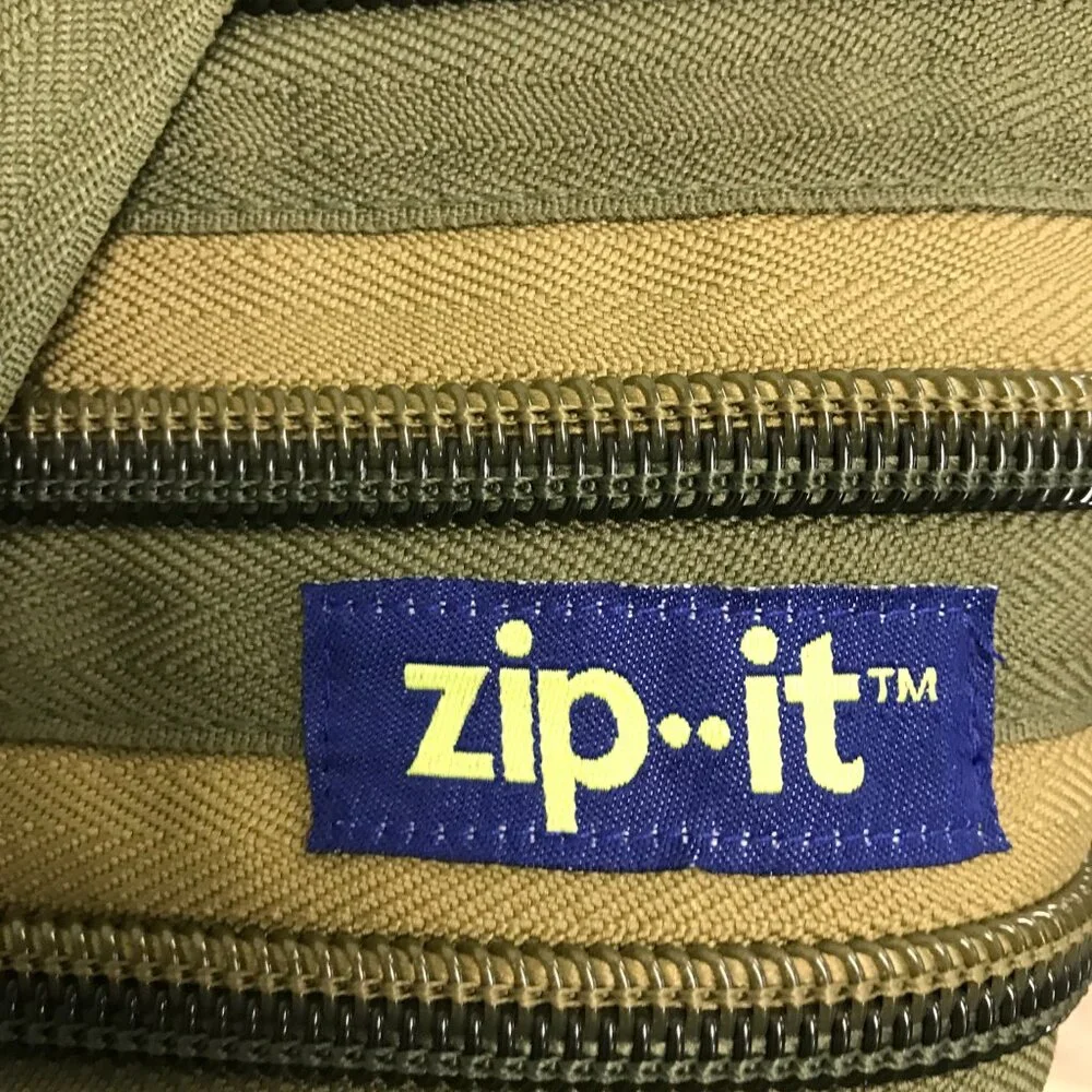 Zip It Army green crossbody large shoulder bag